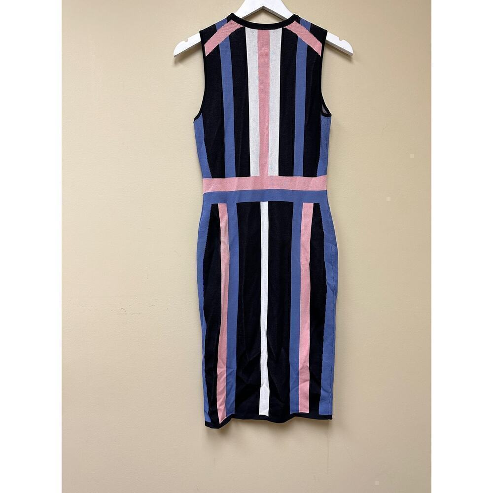 Workwear Petite Small Stripe Midi Sweater Sheath Dress Blue/Pink/Black - Picture 6 of 10